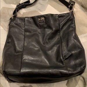 Coach black leather shoulder bag